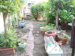 池田市の個人宅での草引き＆除草剤散布後