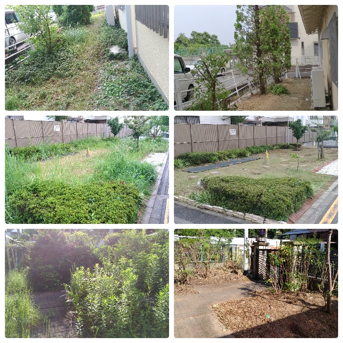 例：マンションやお庭の緑地管理